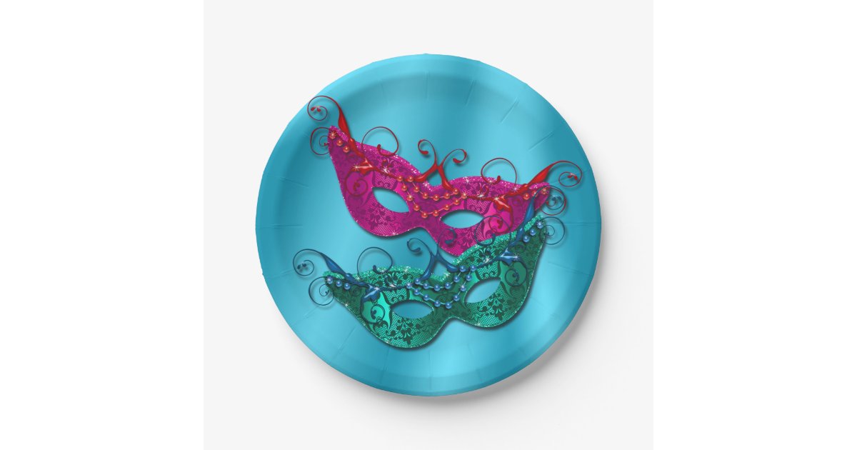 mardi gras paper plates