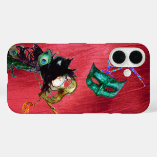 MARDI GRAS MASQUERADE MASKS Red Silk iPhone 16 Case