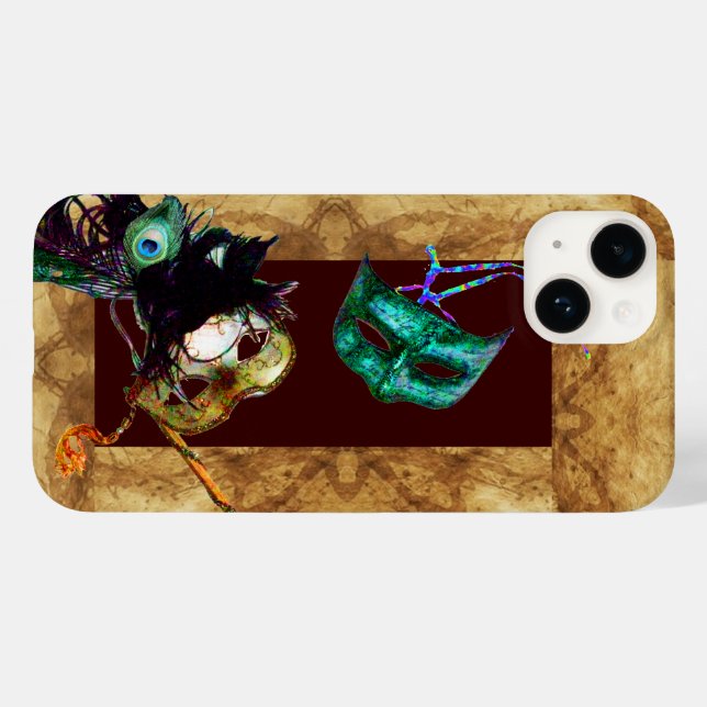 MARDI GRAS MASQUERADE parchment Case-Mate iPhone Case (Back (Horizontal))