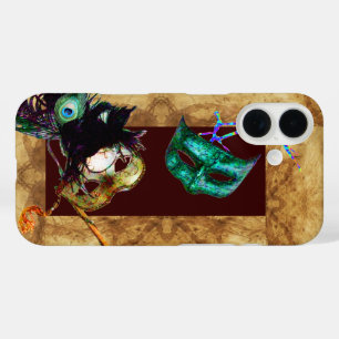 MARDI GRAS MASQUERADE parchment iPhone 16 Case