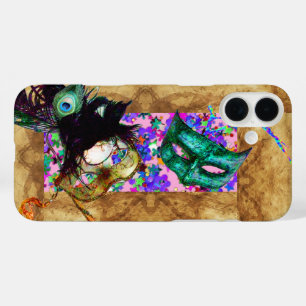 MARDI GRAS MASQUERADE parchment confetti iPhone 16 Plus Case