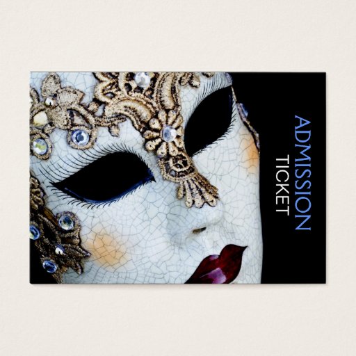 Customizable Venetian Mask Masquerade Party Admission Tickets Business Card