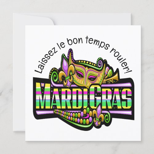 Mardi Gras Masquerade Party Invitation