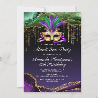 Mardi Gras Masquerade Party Invitation