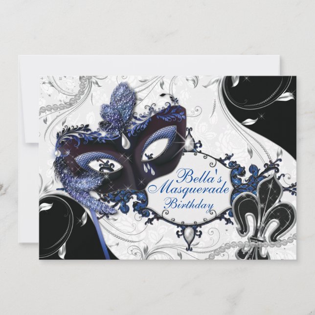 Mardi Gras Masquerade Party Invitations (Front)
