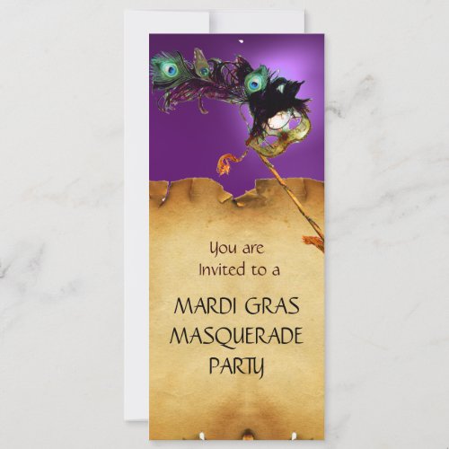 MARDI GRAS MASQUERADE PARTY red purple Invitation