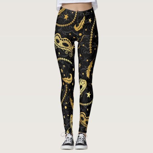 Mardi Gras Masquerade Pop Fashion Leggings