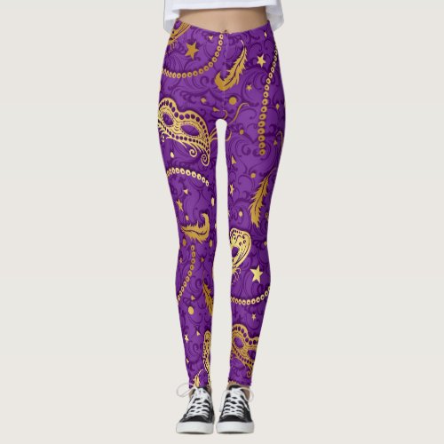 Mardi Gras Masquerade Pop Fashion Leggings