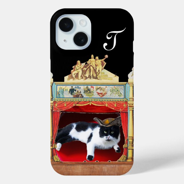 MARDI GRAS MASQUERADE THEATRE CAT Monogram Case-Mate iPhone Case (Back)
