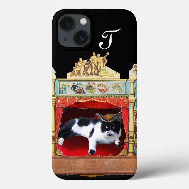 MARDI GRAS MASQUERADE THEATRE CAT Monogram Case-Mate iPhone Case (Back)