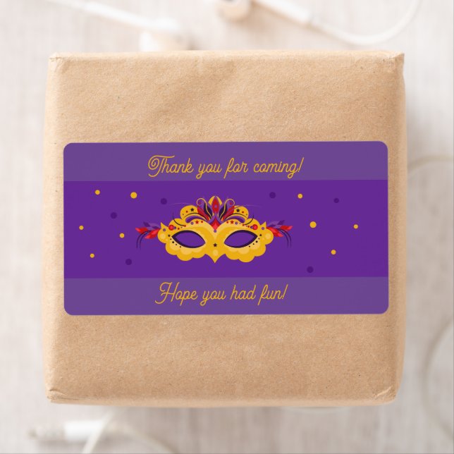Mardi Gras Masquerade Theme Label (Insitu)