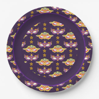Mardi Gras Masquerade Theme Paper Plates
