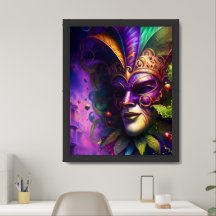 Mardi Gras Mast Fat Tuesday Wall Poster Print