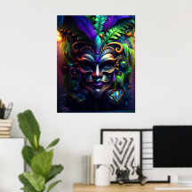 Mardi Gras Mast Fat Tuesday Wall Poster Print