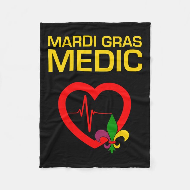 Mardi Gras Medic  Fleece Blanket (Front)