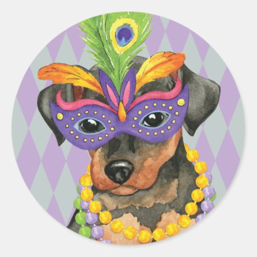 Mardi Gras Min Pin Classic Round Sticker