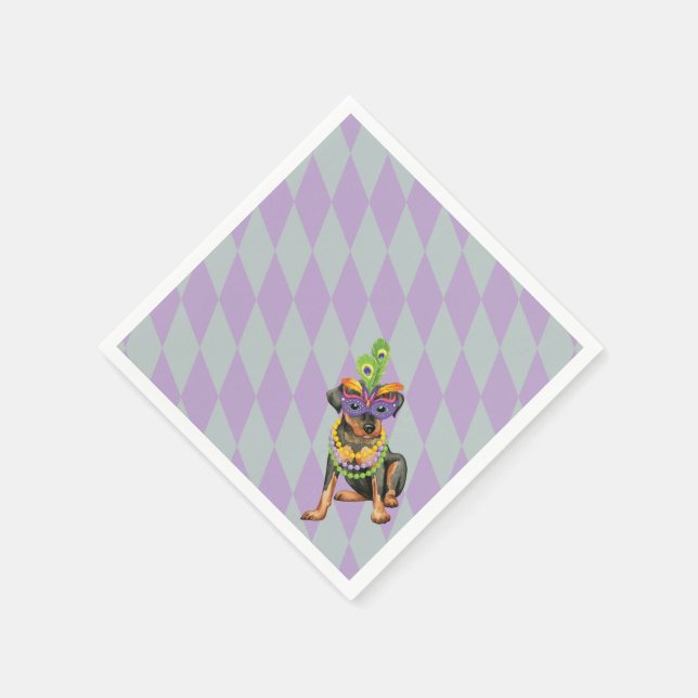 Mardi Gras Min Pin Paper Napkins (Corner)