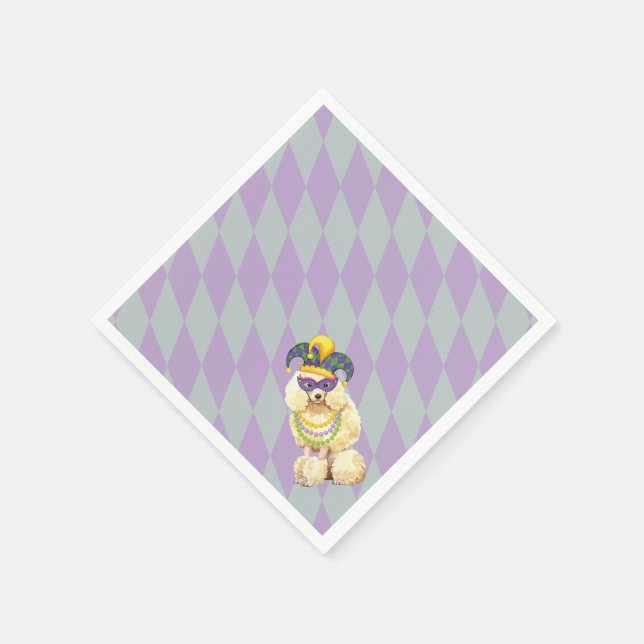 Mardi Gras Miniature Poodle Paper Napkins (Corner)