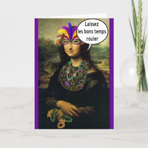 Mardi Gras Mona Lisa Card