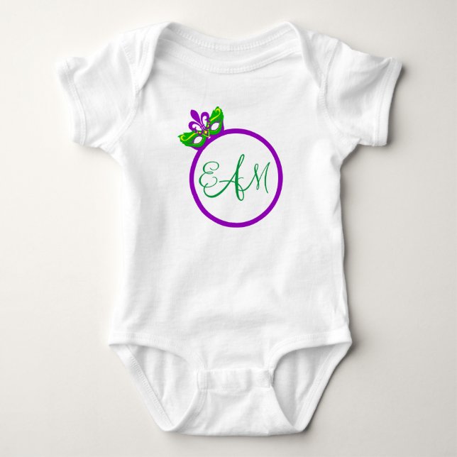 Mardi Gras Monogram 3/4 Sleeve Raglan T-Shirt (Front)
