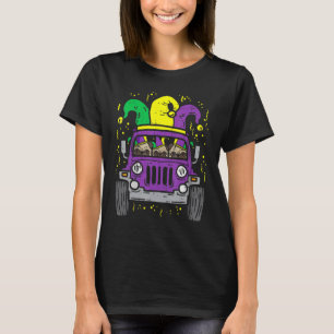 Mardi Gras Monster Truck Jester Pug Carnival Dog O T-Shirt