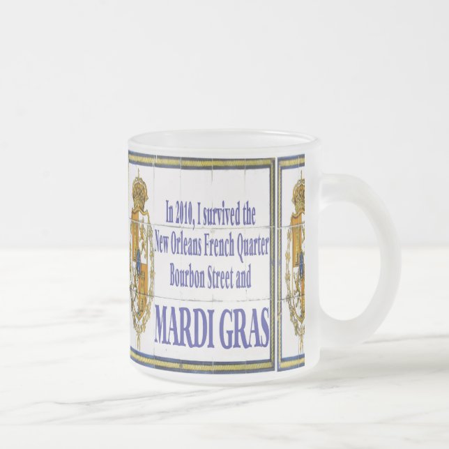 Mardi Gras Mural Frosted Glass Coffee Mug (Right)
