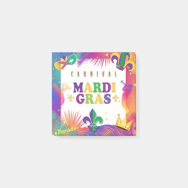 Mardi Gras Music Carnival Tropical Fleur de Lis Post-it Notes (Front)
