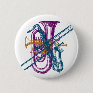 Mardi Gras Music Pinback Button