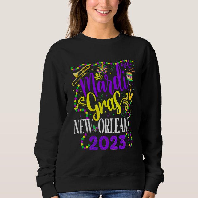 Mardi Gras New Orleans 2023 Funny Friends and Fami Sweatshirt (Front)