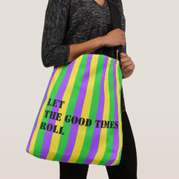Mardi Gras New Orleans Carnival Colors Custom Text Crossbody Bag