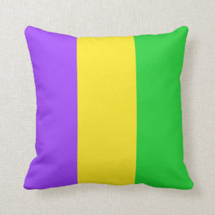 Mardi Gras New Orleans Carnival Colors Modern Throw Pillow