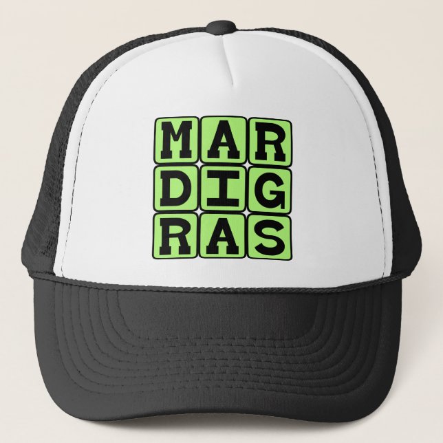Mardi Gras, New Orleans Celebration Trucker Hat (Front)