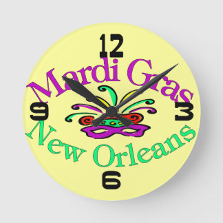 Mardi Gras New Orleans Clock Face