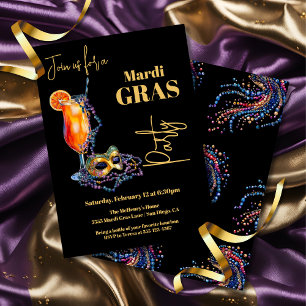 Mardi Gras New Orleans Evening Party Invitation
