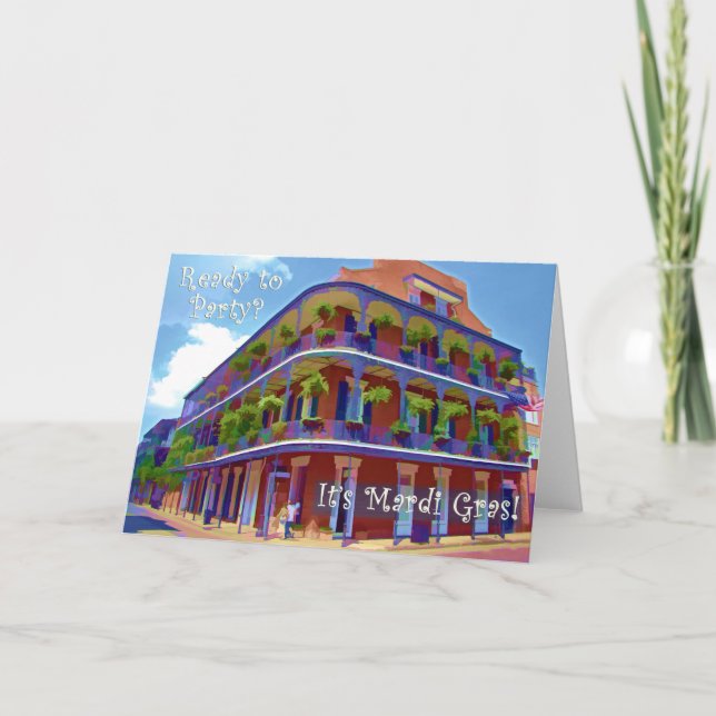 Mardi Gras New Orleans Historic Street Card (Front)
