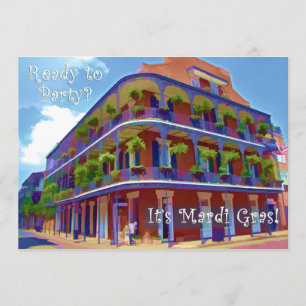 Mardi Gras New Orleans Historic Street Invitation