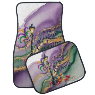 Mardi Gras New Orleans illustration Car Floor Mat