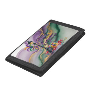 Mardi Gras New Orleans illustration Trifold Wallet