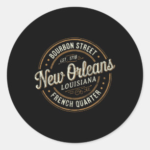 Mardi Gras New Orleans Louisiana Bourbon Street So Classic Round Sticker