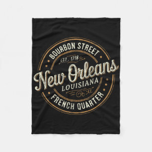Mardi Gras New Orleans Louisiana Bourbon Street So Fleece Blanket