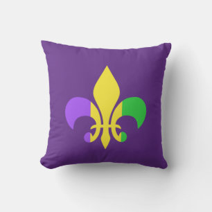 Mardi Gras New Orleans Louisiana Fleur-de-Lis Outdoor Pillow