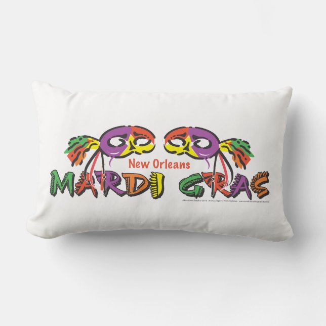 Mardi Gras New Orleans Lumbar Pillow (Front)