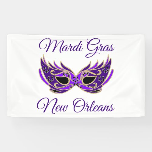 Mardi Gras New Orleans Mask Banner