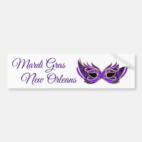 Mardi Gras New Orleans Mask Bumper Sticker