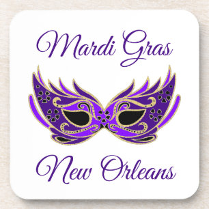Mardi Gras New Orleans Mask Drink Coaster