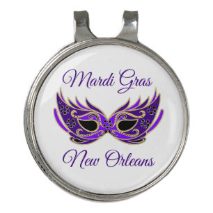 Mardi Gras New Orleans Mask Golf Hat Clip