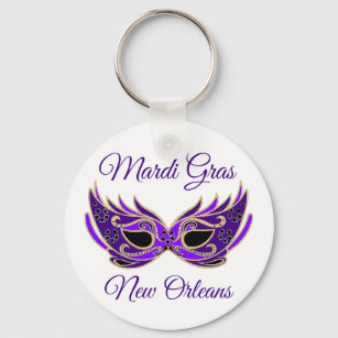 Mardi Gras Key Fob Louisiana Key Chain Wrist Key Lanyard Small 