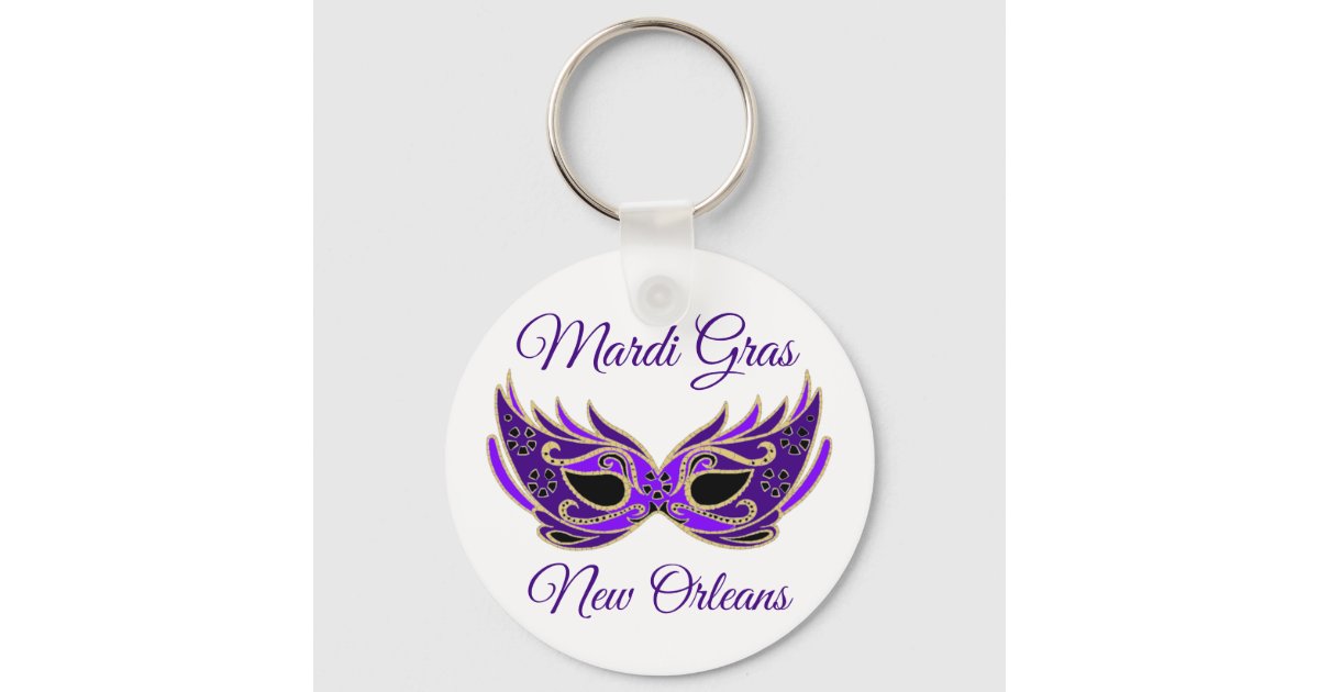 Mardi Gras New Orleans Louisiana Masks Travel Souvenir Keychain