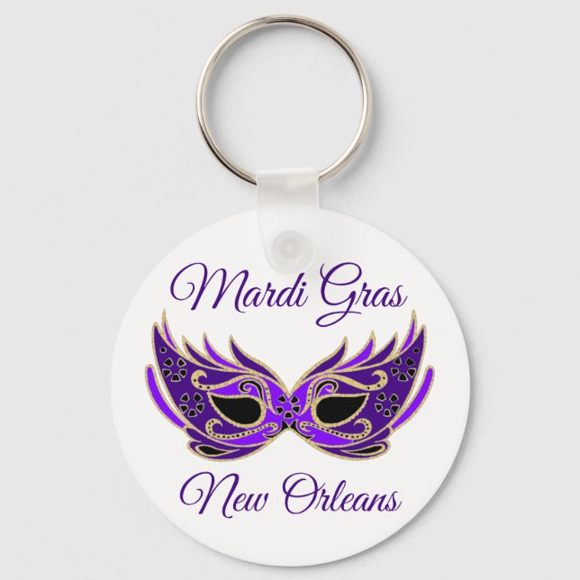 Mardi Gras New Orleans Mask Keychain (Front)