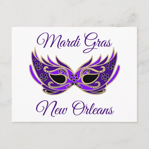 Mardi Gras New Orleans Mask Postcard